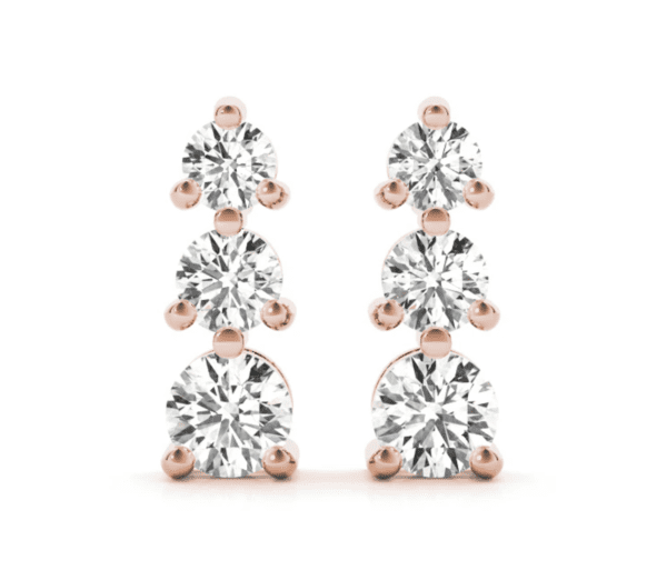 Triple Stack Diamond Studs - Image 5